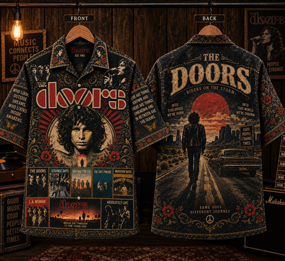The Doors Hawaiian Shirt - Vintage Music Rock Fan Gift