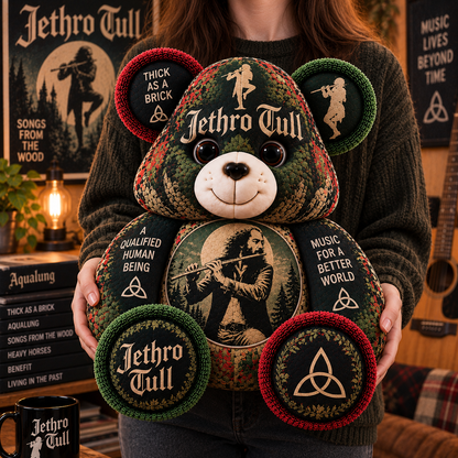 Jethro Tull Custom Shaped Bear Pillow – Progressive Folk Rock Music Inspired Gift for Fans
