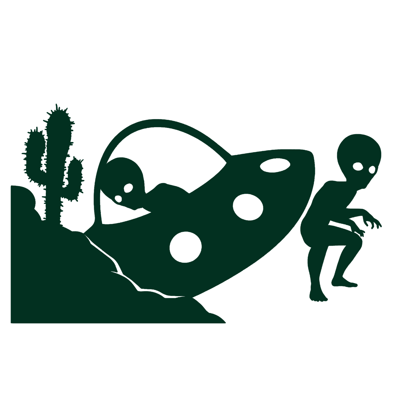 UFO & Alien Visitor Sticker