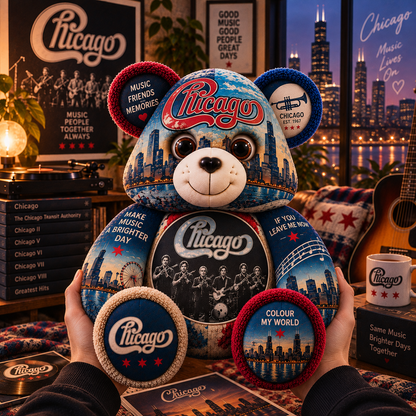 Chicago Bear Custom Shaped Pillow – Classic Rock Music Fan Gift
