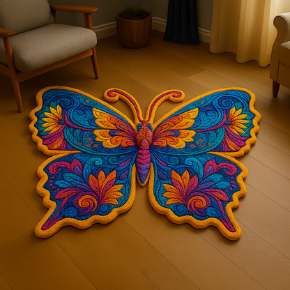 Butterfly Flowers Shaped Doormat/ Rug