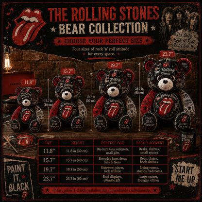 The Rolling Stones Bear Custom Shaped Pillow – Gift for Fans & Classic Rock Lovers