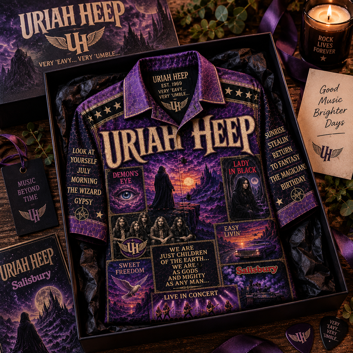 Uriah Heep Hawaiian Shirt – Easy Livin’ Lady in Black Classic Hard Rock Music Inspired Gift for Uriah Heep Fans