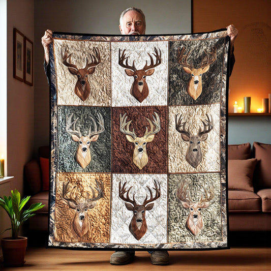 Deer Hunting Quilt Blanket