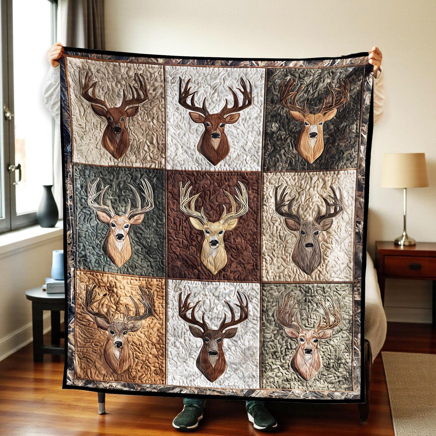 Deer Hunting Quilt Blanket