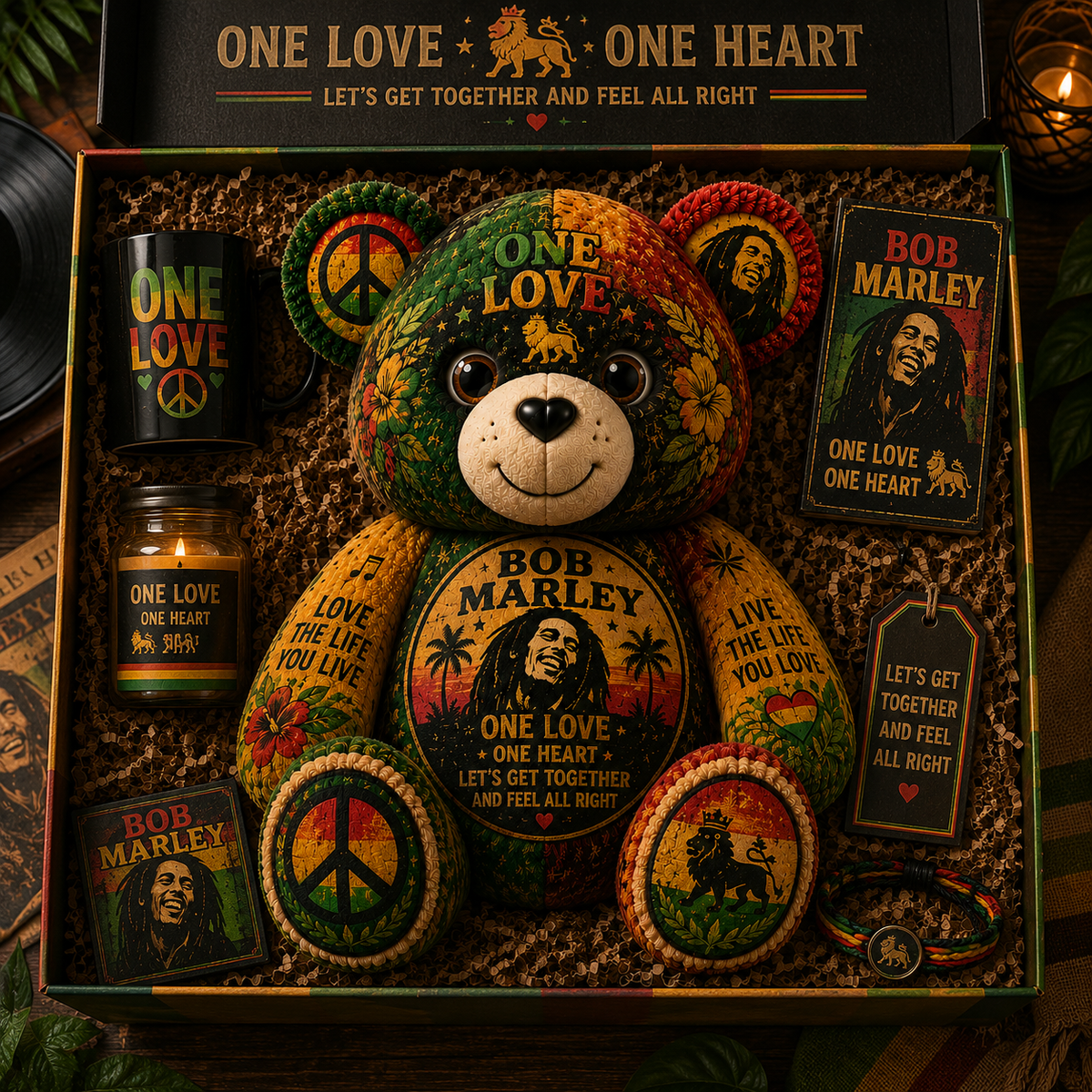 Bob Marley Bear Custom Shaped Pillow – Gift for Classic Music Lover