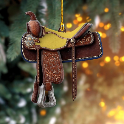 Cowgirl Spirit – Personalized Saddle Ornament