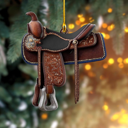 Cowgirl Spirit – Personalized Saddle Ornament