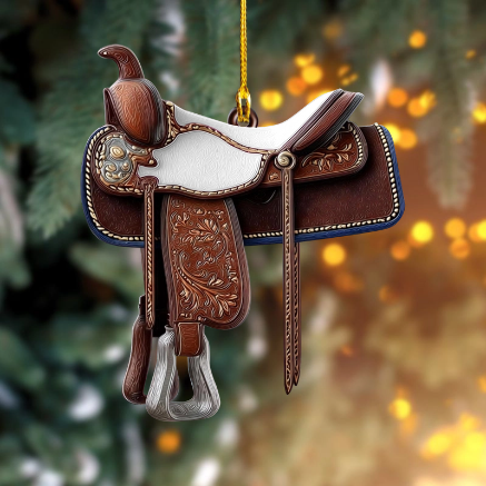 Cowgirl Spirit – Personalized Saddle Ornament