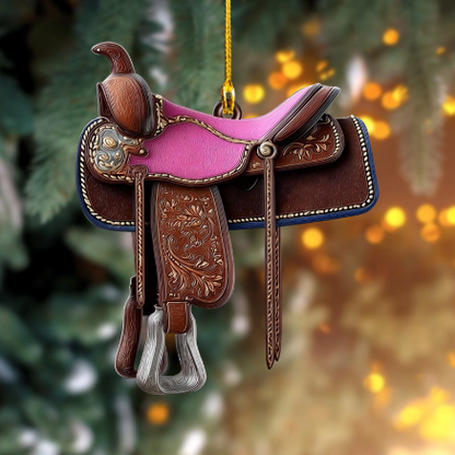 Cowgirl Spirit – Personalized Saddle Ornament