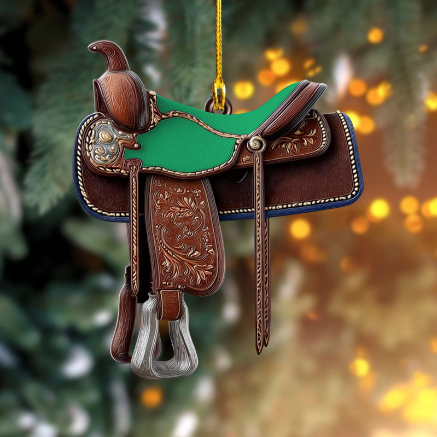 Cowgirl Spirit – Personalized Saddle Ornament
