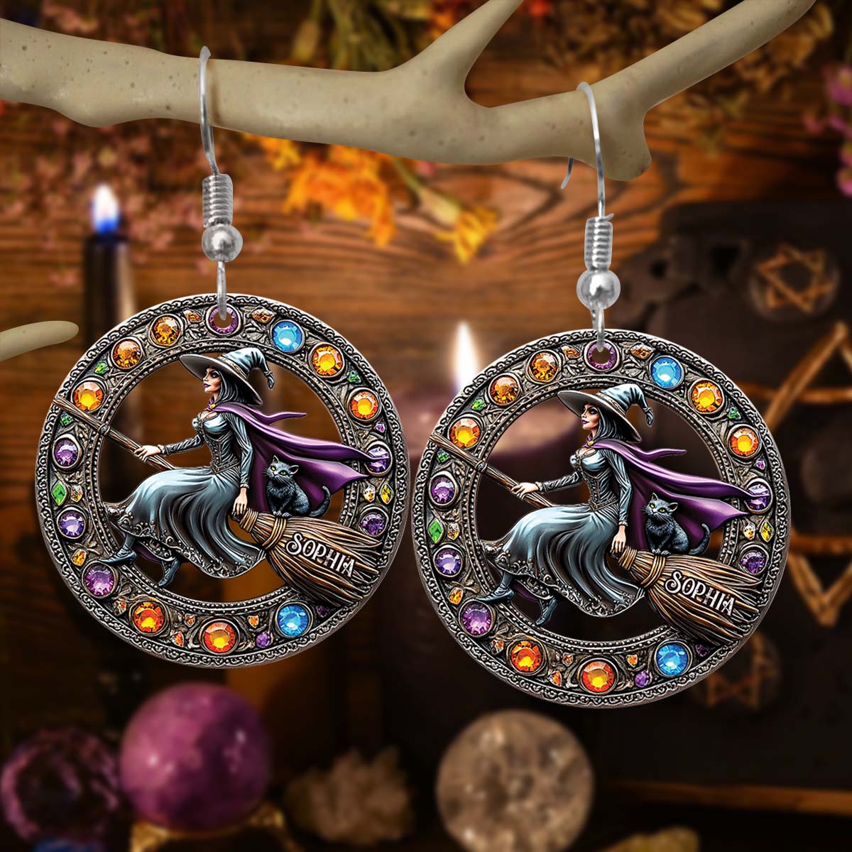 Beautiful Witch - Personalized Witch Earrings