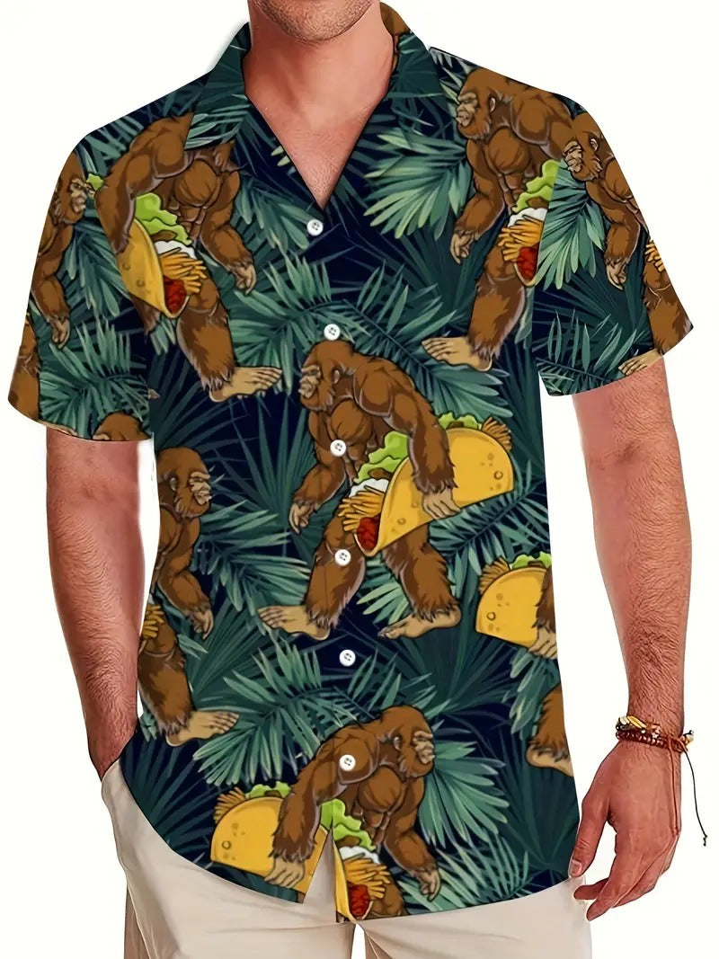 Funny Bigfoot Hawaiian Shirt