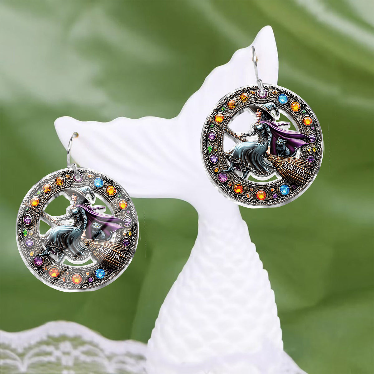 Beautiful Witch - Personalized Witch Earrings