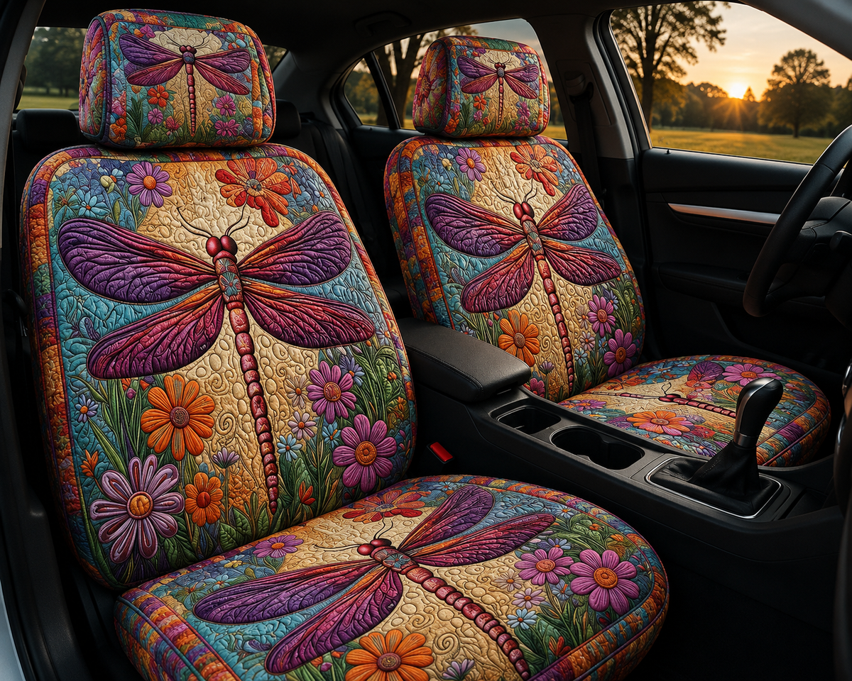 Colorful Dragonfly Car Seat Covers – Nature Lover Gift 2