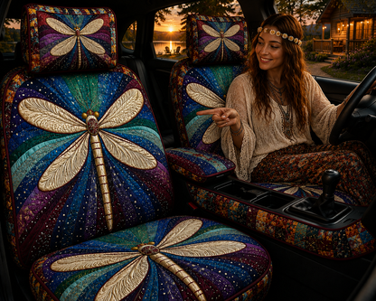 Colorful Dragonfly Car Seat Covers – Nature Lover Gift 3