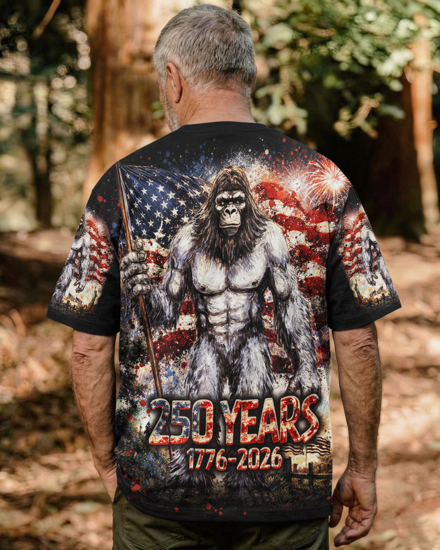 BIGFOOT FIREWORK STARS AND STRIPES ALL OVER PRINT SHIRT