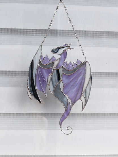 Purple Grey Dragon Acrylic Window Hanging