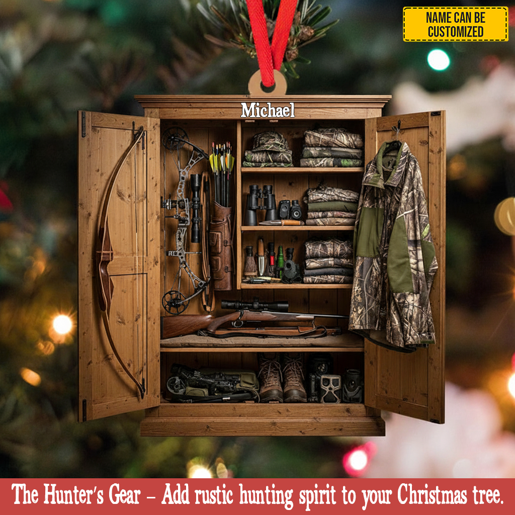 The Hunter’s Gear – Personalized Hunting Closet Ornament