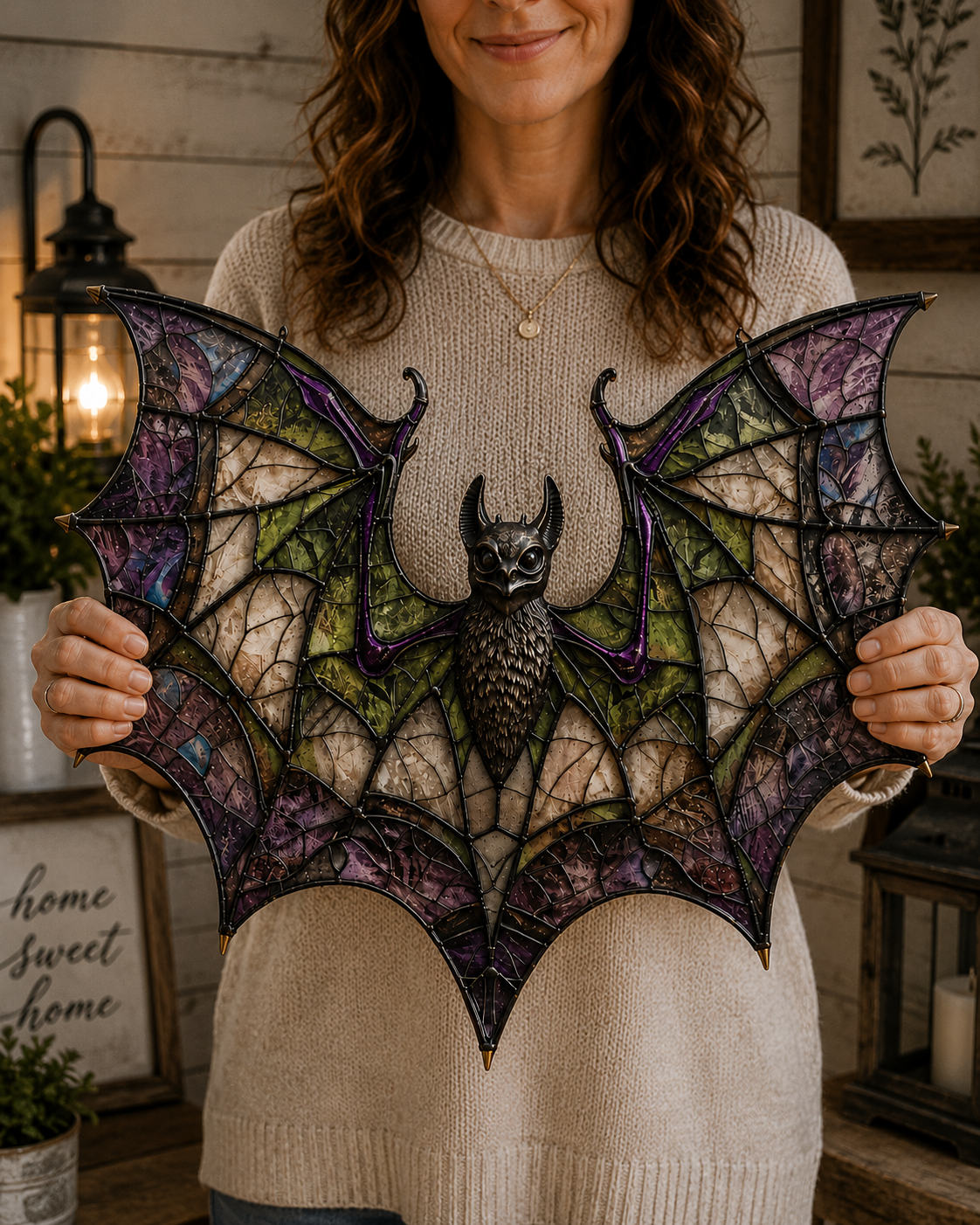 Bat Gothic Metal Sign - Gift For Home Decor