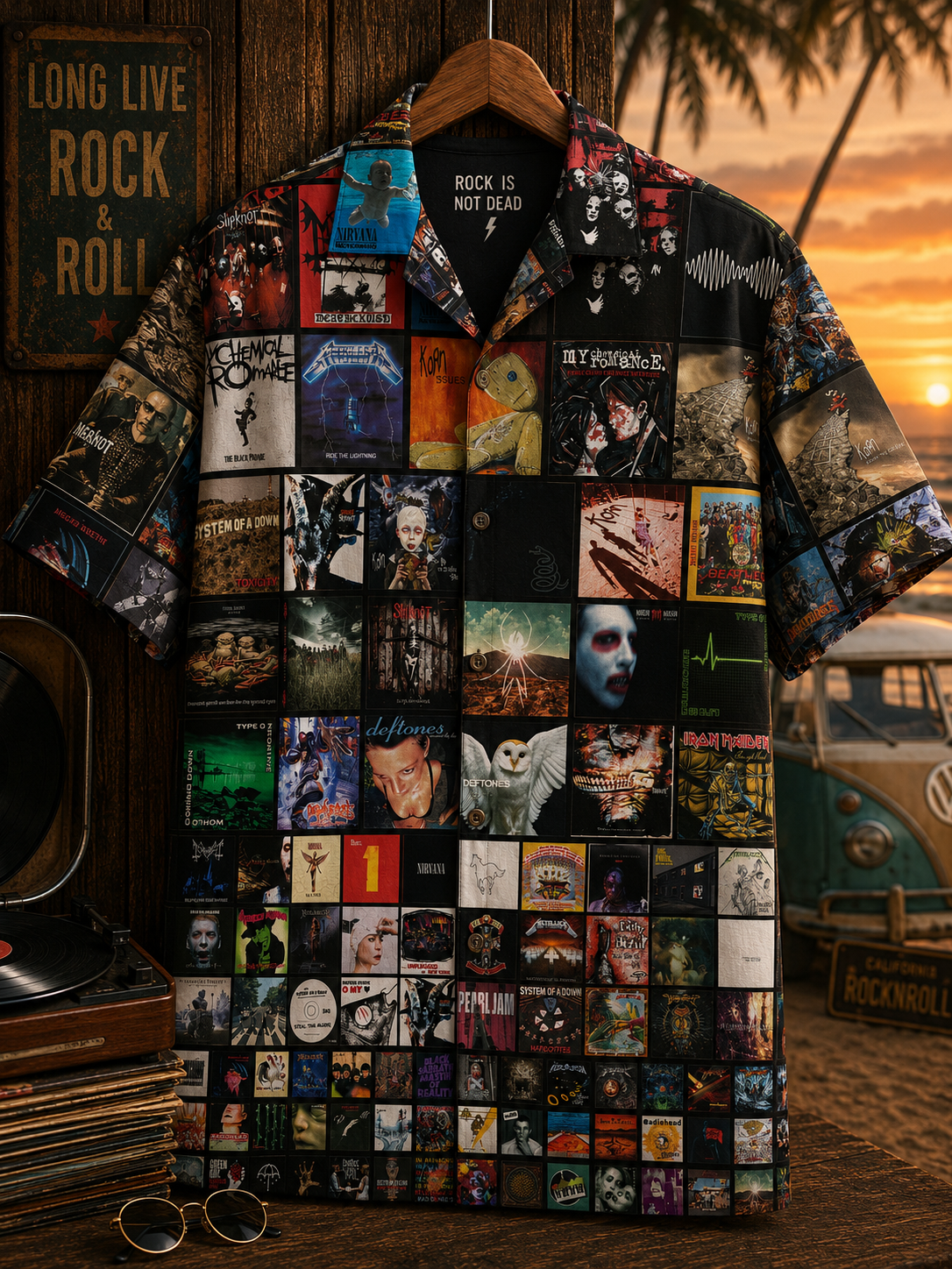 Rock Metal Album Hawaiian Shirt - Vintage Music Fan Gift