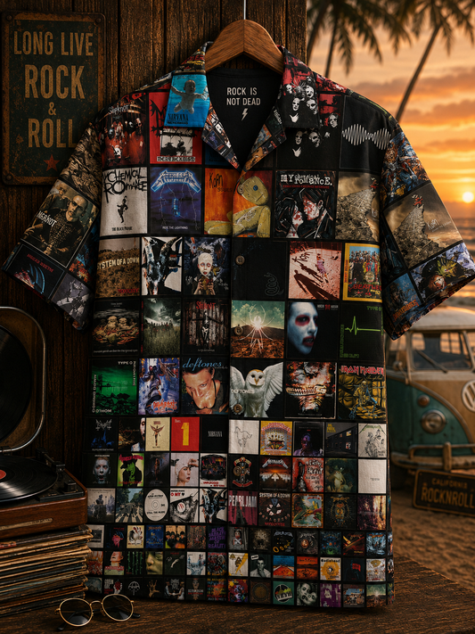 Rock Metal Album Hawaiian Shirt - Vintage Music Fan Gift