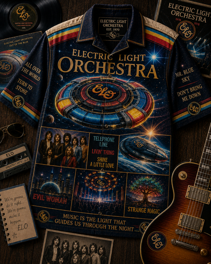 Electric Light Orchestra Hawaiian Shirt – ELO Classic Rock Music Fan Gift