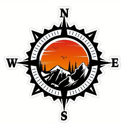 Compass Adventure Sunset Sticker