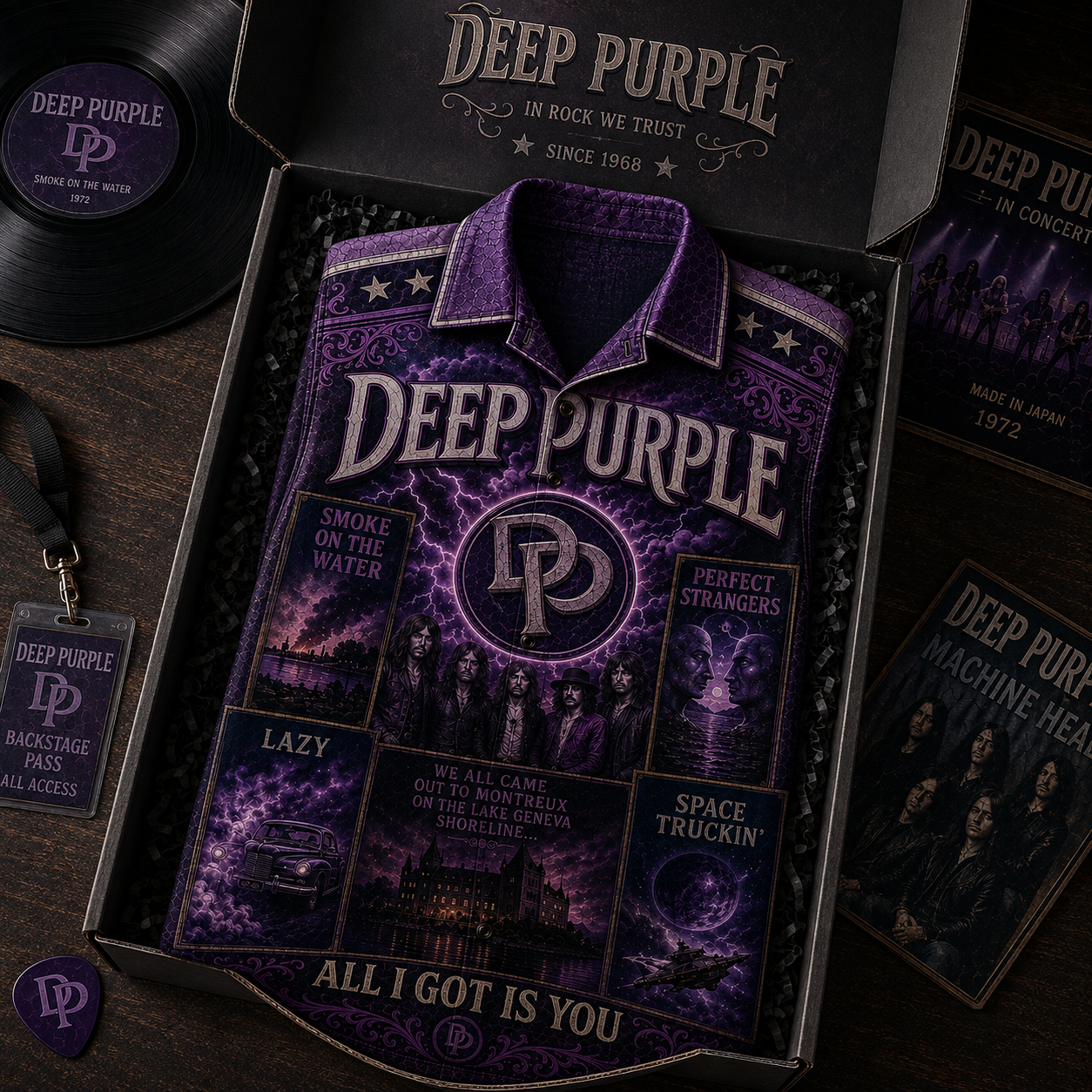 Deep Purple Hawaiian Shirt - Vintage Music Fan Gift