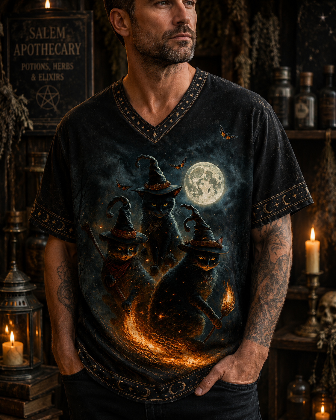 Witch Black Cat Magic Shirt – Witchy Gothic Halloween Shirt