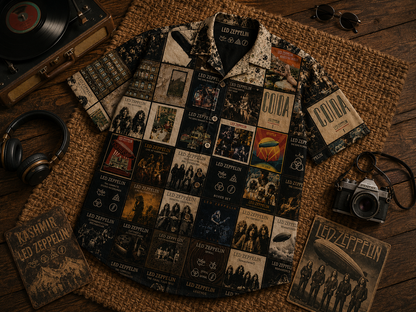 Led Zeppelin Album Collection Hawaiian Shirt - Vintage Rock Music Fan Gift