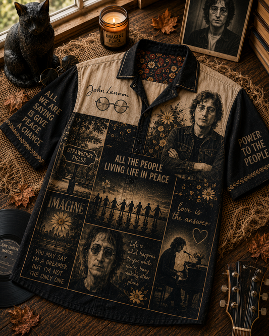 John Lennon Peace Hawaiian Shirt - Vintage Music Fan Gift