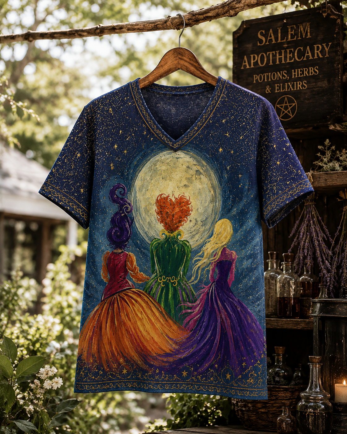 Witch Sisters Hocus Pocus Shirt – Halloween Moonlight Witchy All Over Print