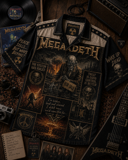 Megadeth Hawaiian Shirt - Vintage Music Fan Gift