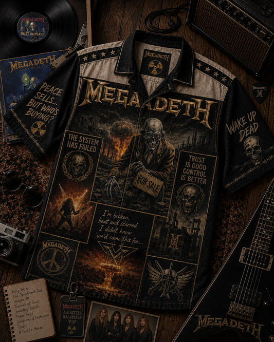 Megadeth Hawaiian Shirt - Vintage Music Fan Gift