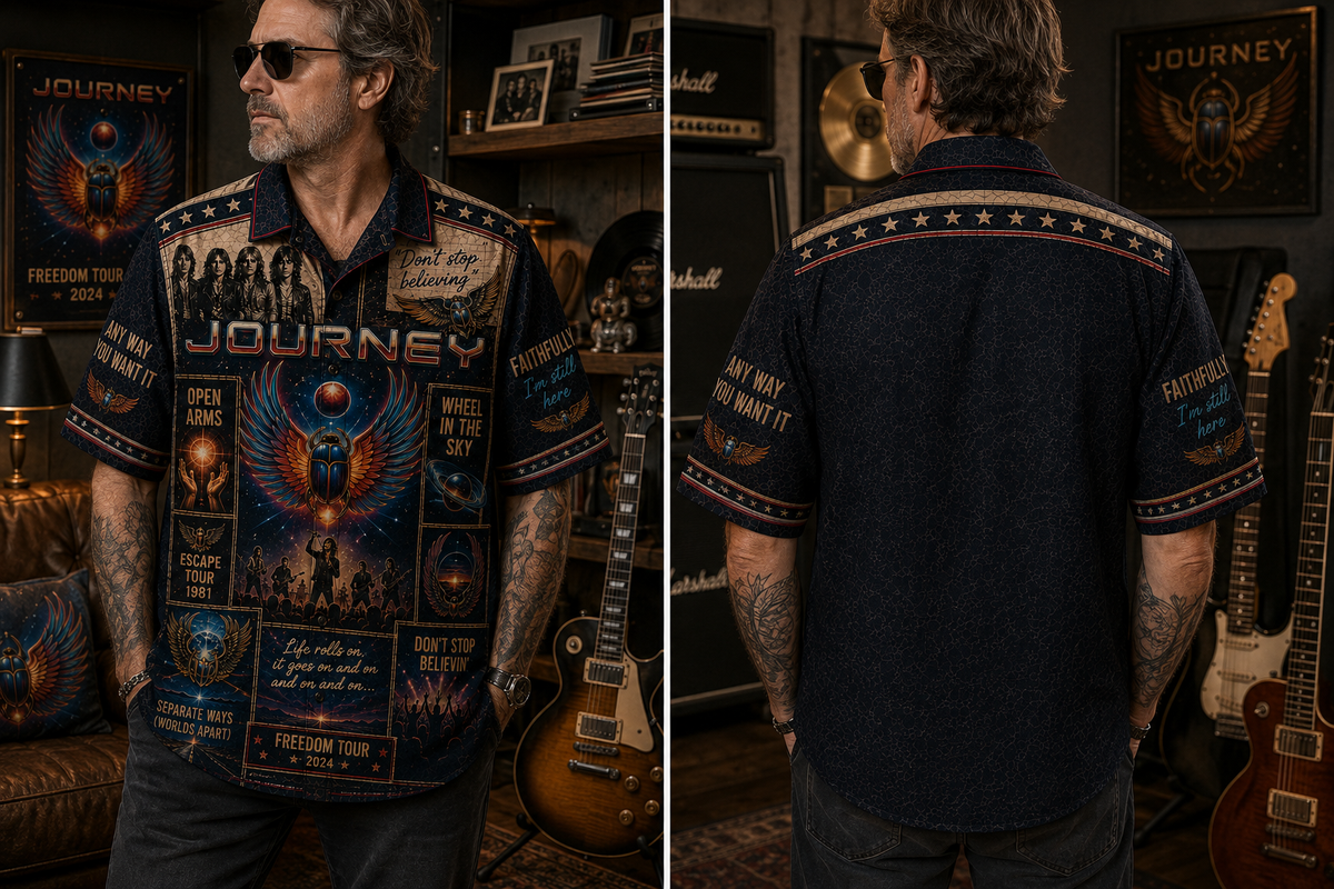 Journey Hawaiian Shirt - Vintage Music Fan Gift