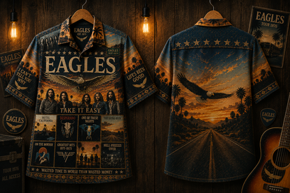 Eagles Hawaiian Shirt - Vintage Music Rock Fan Gift