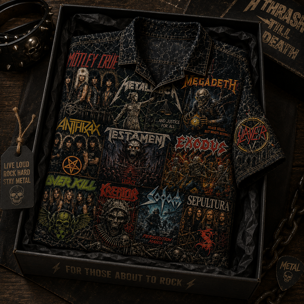Thrash Heavy Metal Hawaiian Shirt - Vintage Music Fan Gift