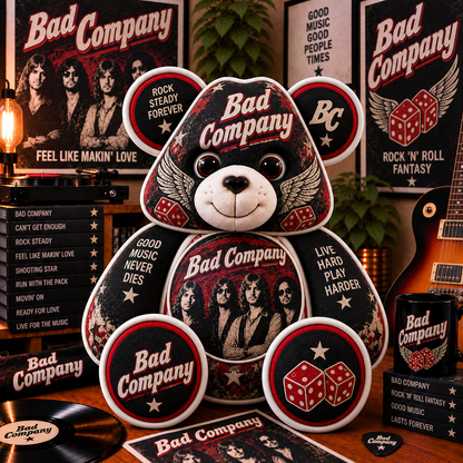 Bad Company Custom Shaped Bear Pillow – Classic Rock Music Inspired Gift for Fans