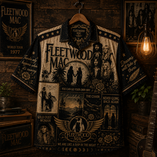 Fletwood Mac Hawaiian Shirt - Vintage Music Fan Gift