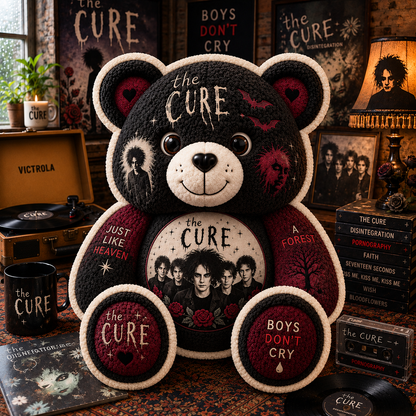 The Cure Bear Custom Shaped Pillow – Boys Don’t Cry Gothic Rock Music Fan Gift, Alternative Rock Lover Decor