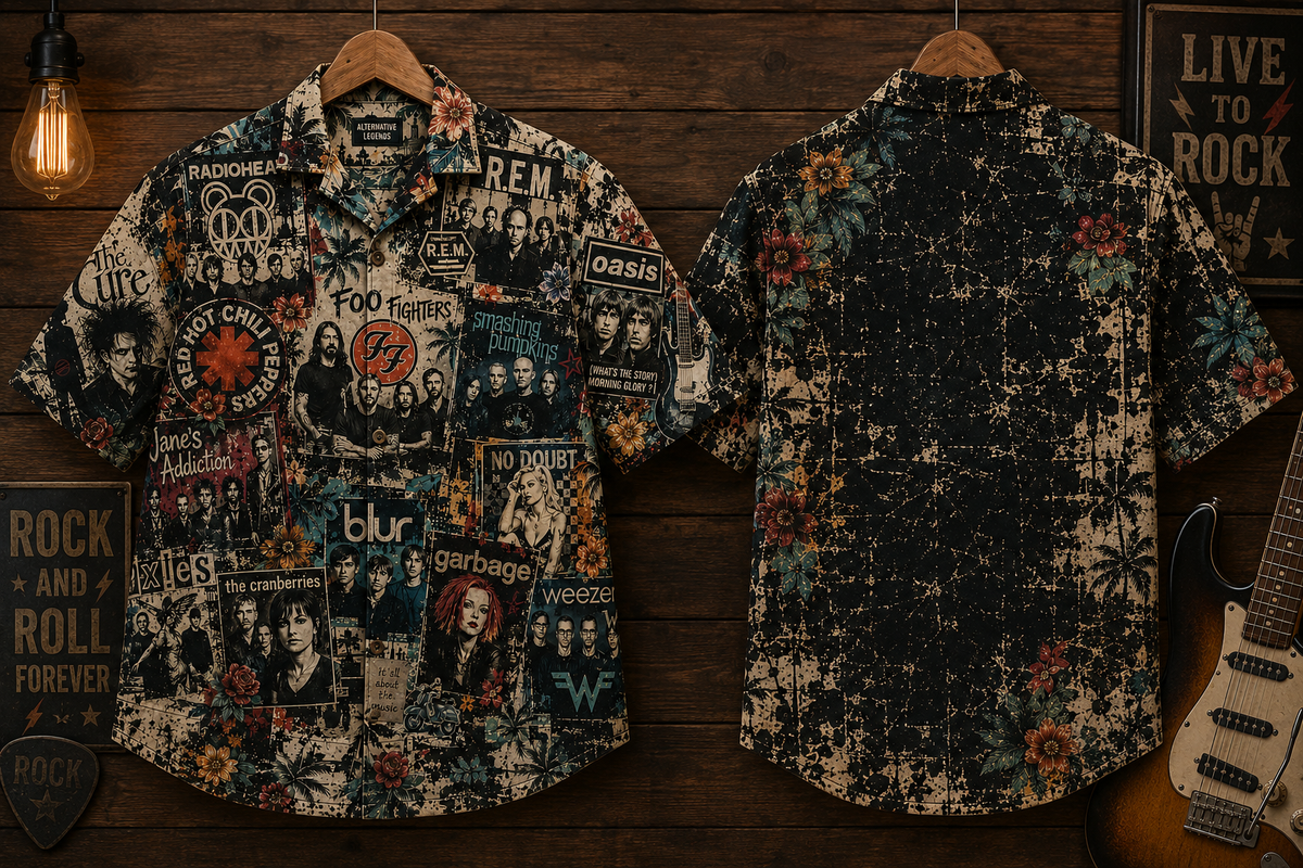 Alternative Rock Hawaiian Shirt - Vintage Rock Music Fan Gift