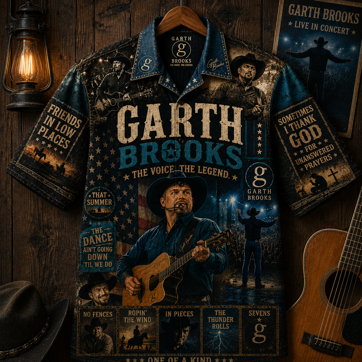 Garth Brooks Hawaiian Shirt - Vintage Music Country Fan Gift