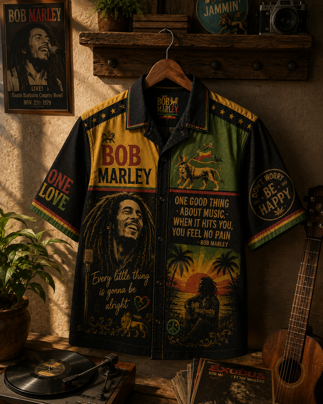 Bob Marley Hawaiian Shirt - Vintage Music Fan Gift