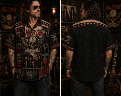 Mötley Crüe Hawaiian Shirt - Vintage Music Fan Gift