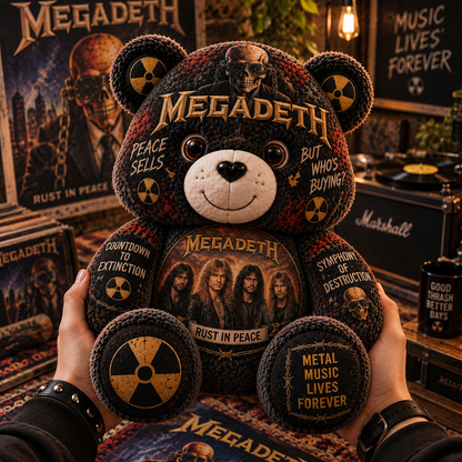 Megadeth Bear Custom Shaped Pillow – Thrash Metal Fan Gift