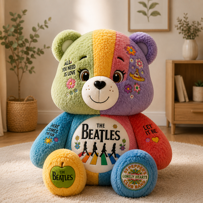 The Beatles Bear Custom Shaped Pillow – Gift for Beatles Fans & Music Lovers