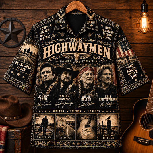 The Highwaymen Hawaiian Shirt - Vintage Country Music Fan Gift