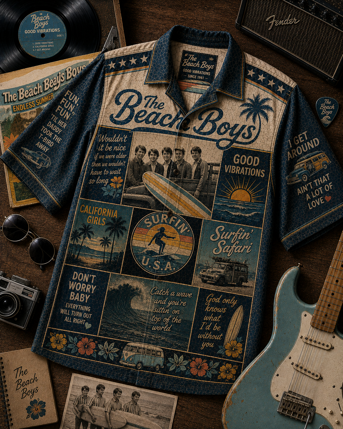 The Beach Boys Hawaiian Shirt - Vintage Music Fan Gift