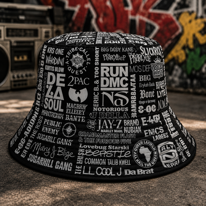 Classic Golden 80’s & 90’s Hip Hop All Over  Bucket Hat Version 2